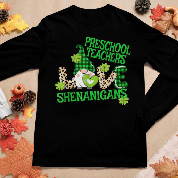Preschool Teacher St Patricks Day Prek Shenanigans Love V2 Women Graphic Long Sleeve T-shirt Funny Gifts