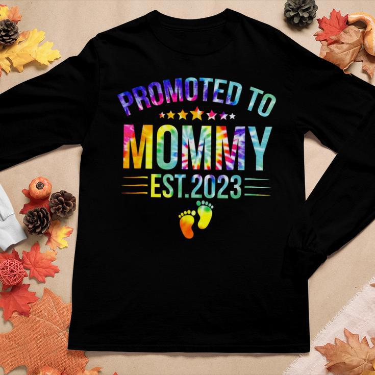 Promoted To Mommy Est 2023 New Mom Tie Dye Women Long Sleeve T-shirt Unique Gifts
