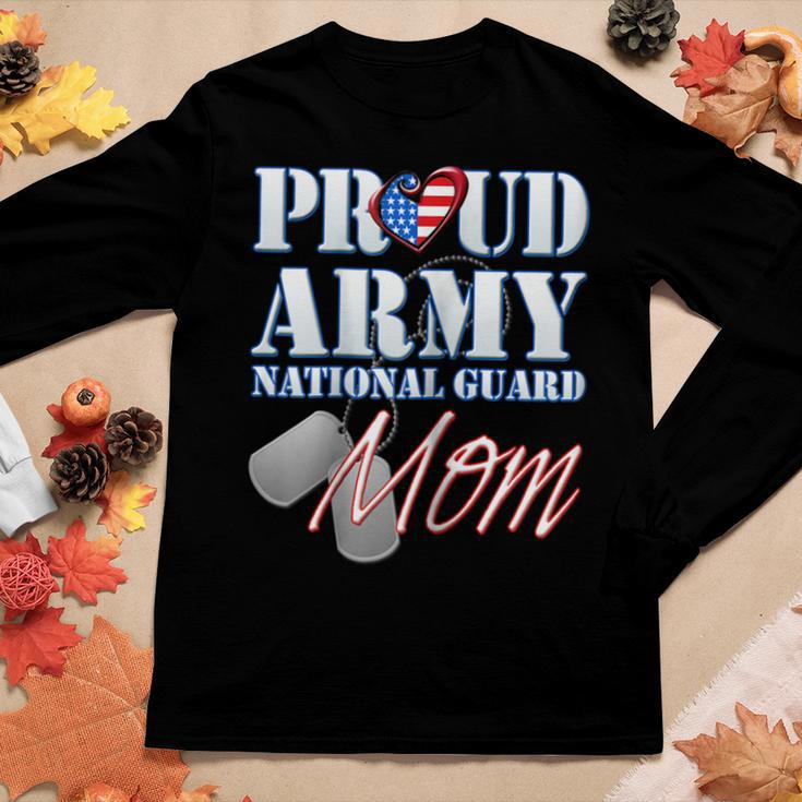 Proud Army National Guard Mom Usa Heart Shirt Women Long Sleeve T-shirt Unique Gifts