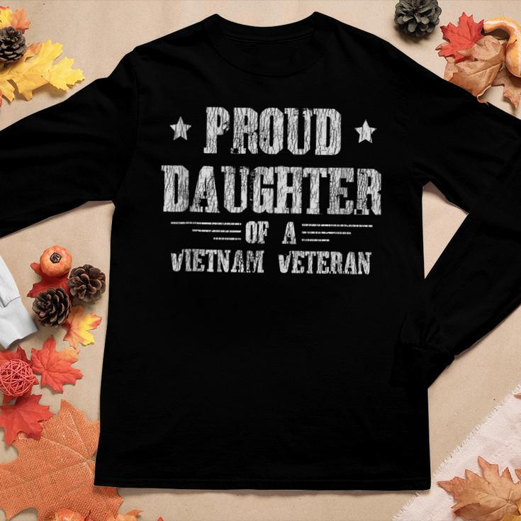 Proud Daughter Of A Vietnam Veteran Daughter Hero Veteran Women Graphic Long Sleeve T-shirt Funny Gifts