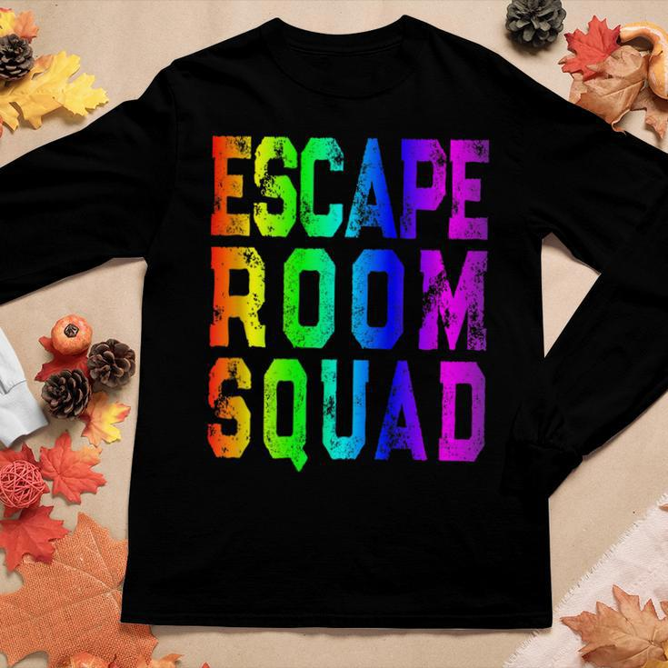 Rainbow Escape Room Squad Matching Escape Room Group Women Long Sleeve T-shirt Unique Gifts