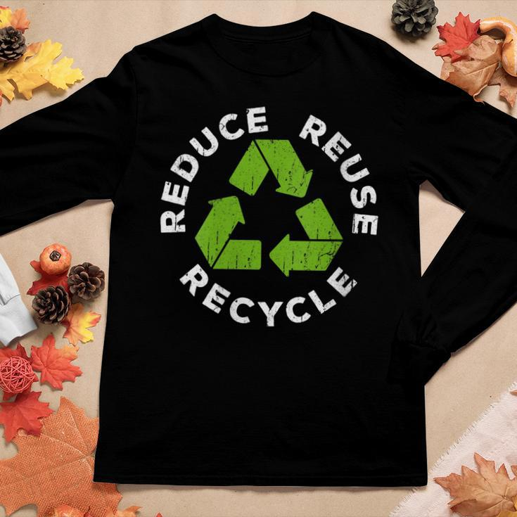 Womens Reduce Reuse Recycle Earth Day 2023 Women Long Sleeve T-shirt Unique Gifts