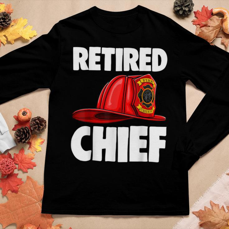 Retired Fire Chief Fire Fighters Love Women Graphic Long Sleeve T-shirt Funny Gifts
