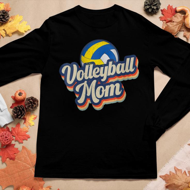 Womens Retro Volleyball Mom Vintage Softball Mom Women Long Sleeve T-shirt Unique Gifts