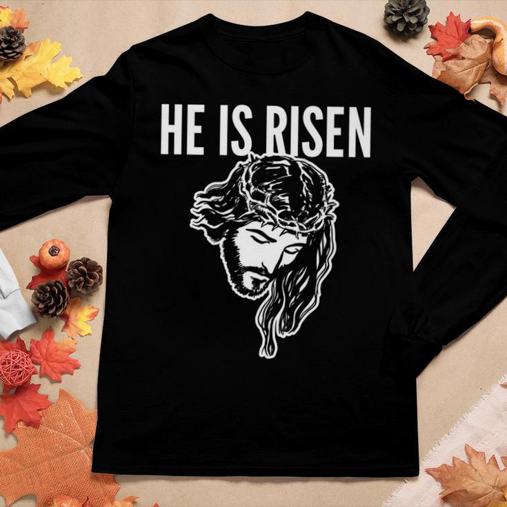 He Is Risen Jesus Resurrection Easter Religious Christians Women Long Sleeve T-shirt Unique Gifts