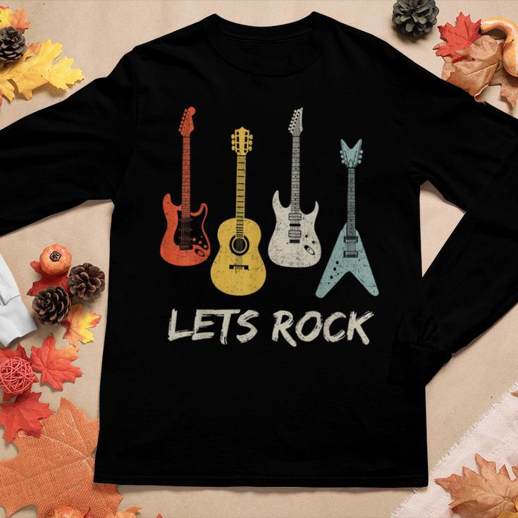Lets Rock Rock N Roll Guitar Retro Men Women Women Long Sleeve T-shirt Unique Gifts