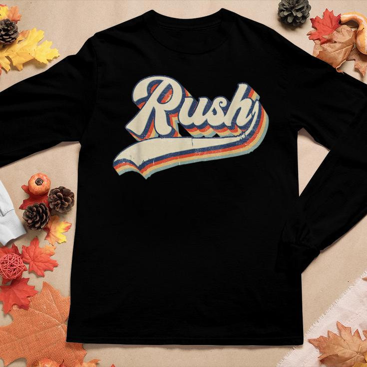 Rush Surname Vintage Retro Men Women Boy Girl Women Long Sleeve T-shirt Unique Gifts