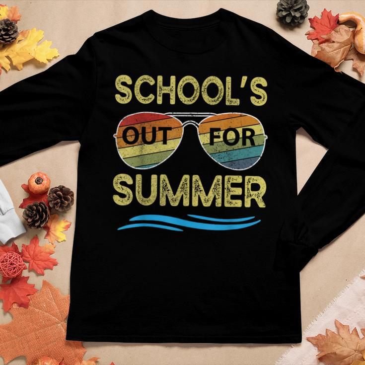 Schools Out For Summer Last Day Of School Retro Teacher Women Long Sleeve T-shirt Unique Gifts