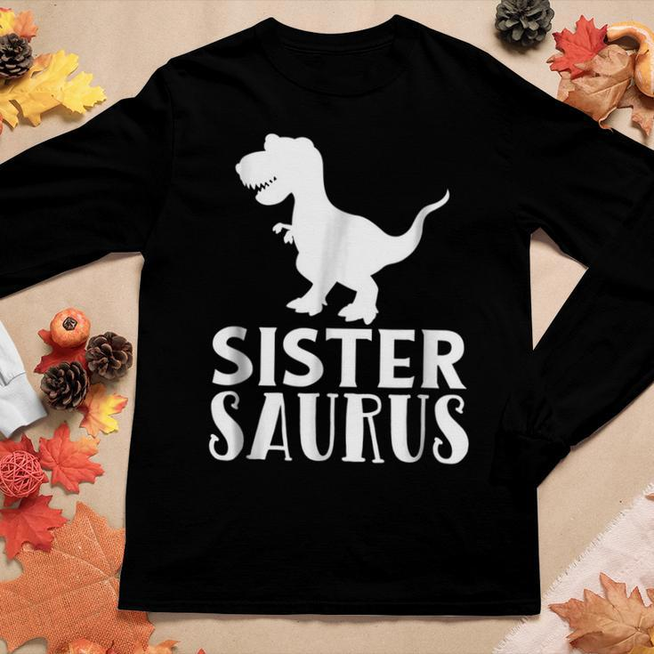 Sister Saurus Matching Dinosaur For Sisters Women Long Sleeve T-shirt Unique Gifts