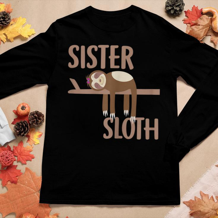 Sister Sloth For Mom Or Daughter Sloth Lovers Women Long Sleeve T-shirt Unique Gifts