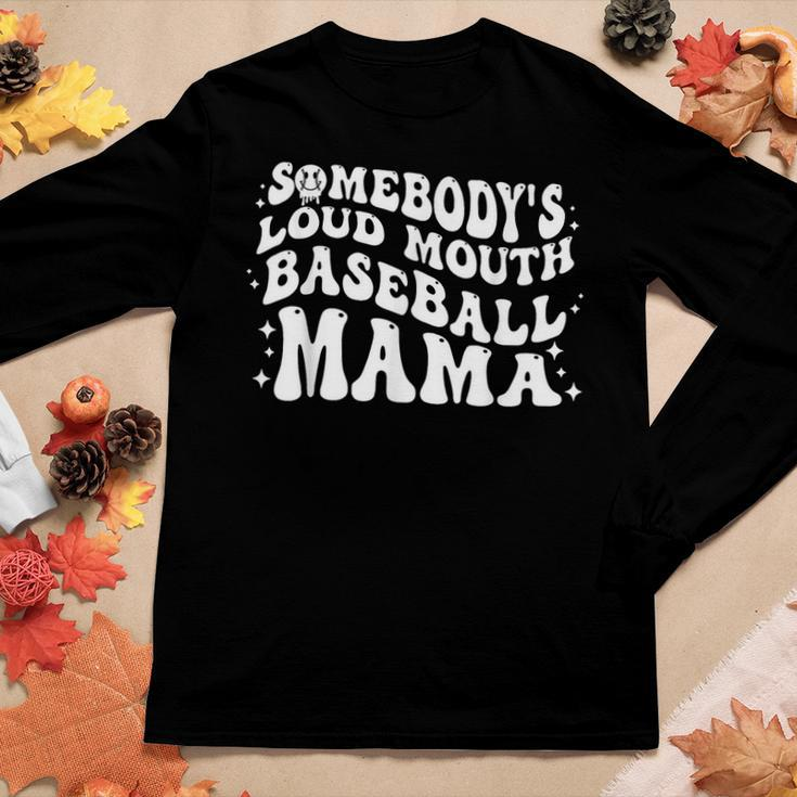 Somebodys Loud Mouth Baseball Mama Melting Smile Mother Women Long Sleeve T-shirt Unique Gifts