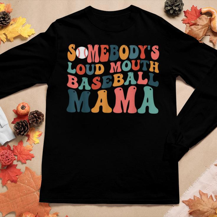 Somebodys Loud Mouth Baseball Mama Mom Women Long Sleeve T-shirt Unique Gifts