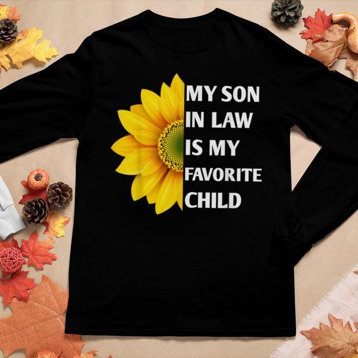 My Son In Law Is My Favorite Child Sunflower Family Matching Women Long Sleeve T-shirt Unique Gifts