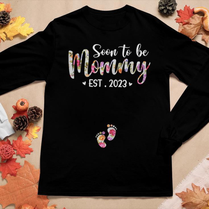 Soon To Be Mommy Est 2023 Pregnancy Announcement Tie Dye Mom Women Long Sleeve T-shirt Unique Gifts
