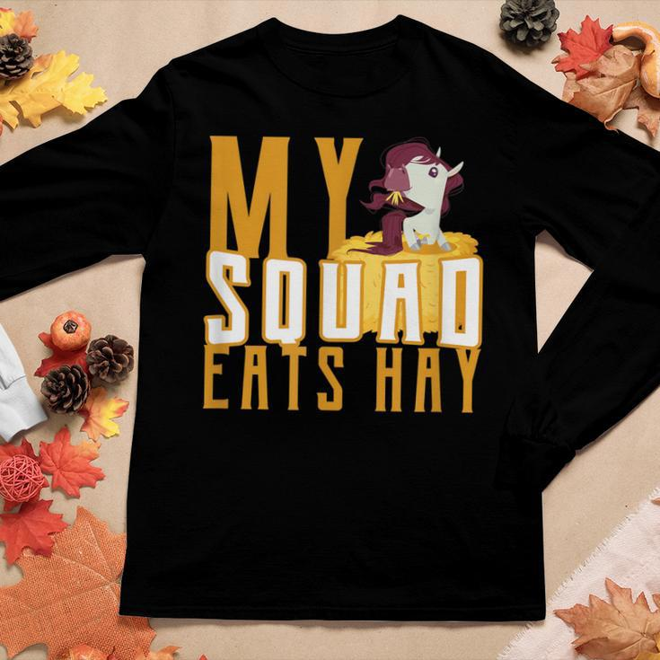 My Squad Eats Hay Horse Riding Pony Love Women Long Sleeve T-shirt Unique Gifts