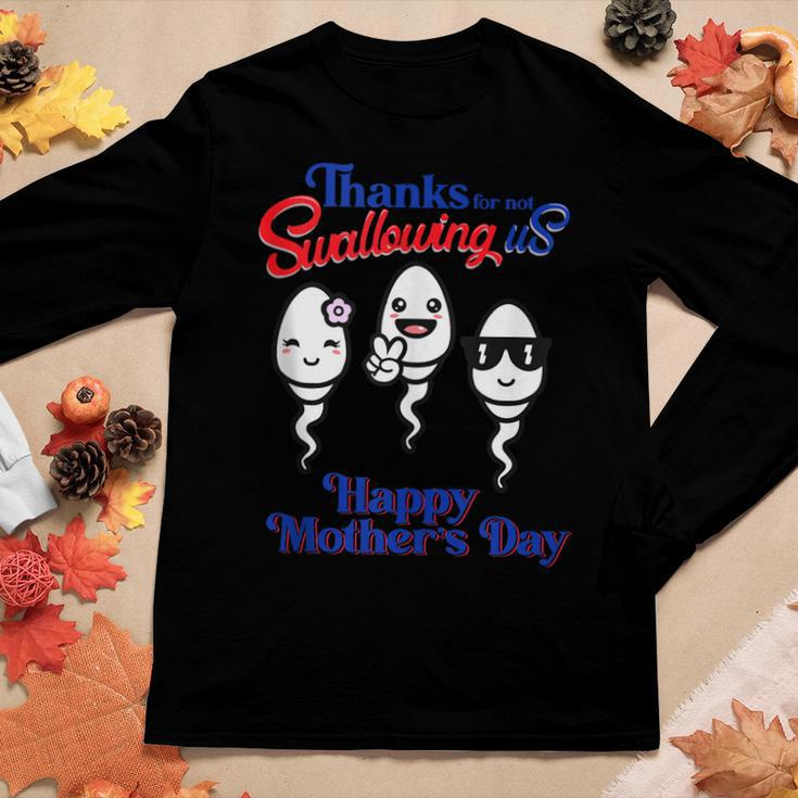 Thanks For Not Swallowing Us Happy Fathers Day Women Long Sleeve T-shirt Unique Gifts