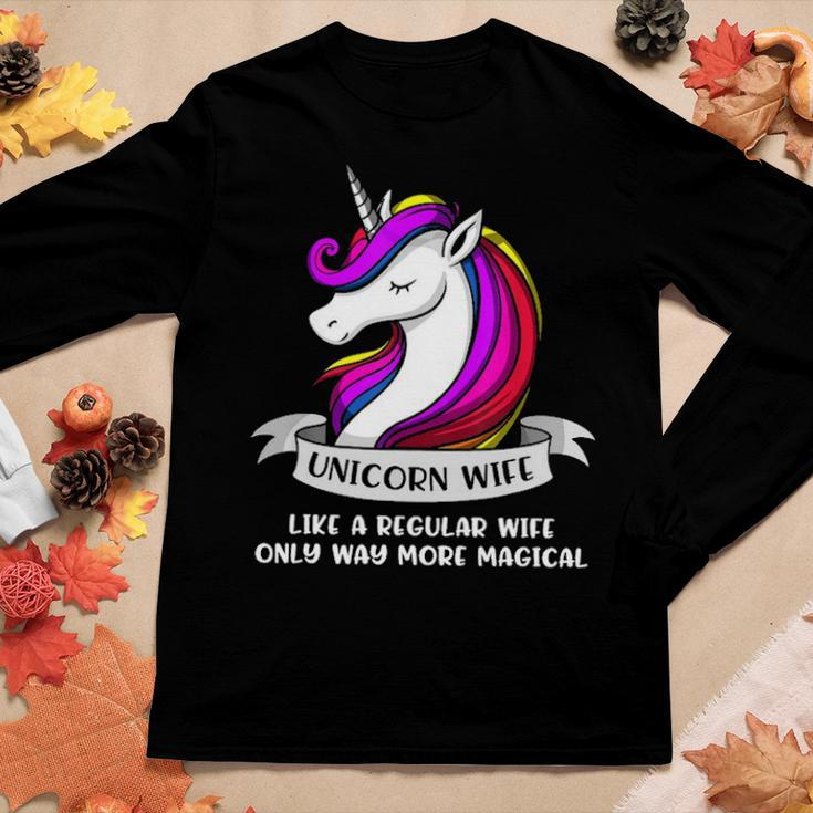 Unicorn Wife Gift Magical Women Women Graphic Long Sleeve T-shirt Funny Gifts
