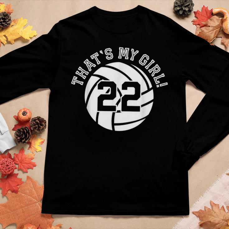 Unique Thats My Girl 22 Volleyball Player Mom Or Dad Women Long Sleeve T-shirt Unique Gifts