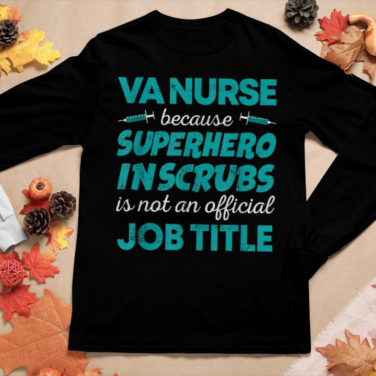 Va Nurse Superhero In Scrubs Not Official Job Title Women Long Sleeve T-shirt Unique Gifts