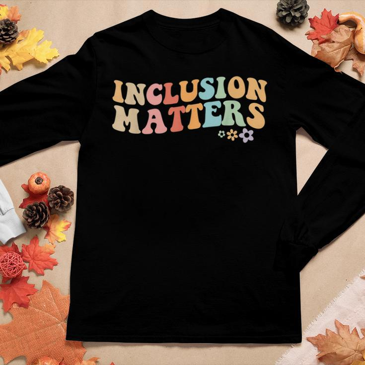 Vintage Inclusion Matters - Sped Education Teacher Idea Women Long Sleeve T-shirt Unique Gifts