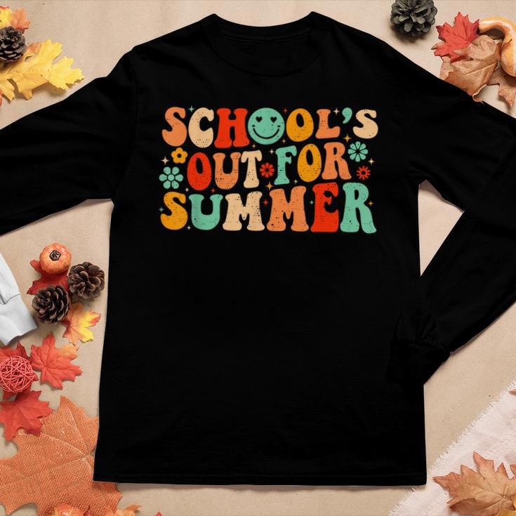 Vintage Schools Out For Summer Ladies Women Kids Teacher Women Long Sleeve T-shirt Unique Gifts