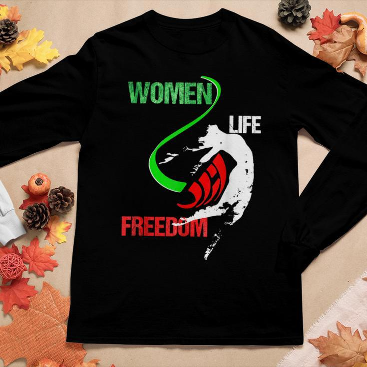 Womens Woman Life Freedom Zan Zendegi Azadi Iran Freedom Women Long Sleeve T-shirt Unique Gifts