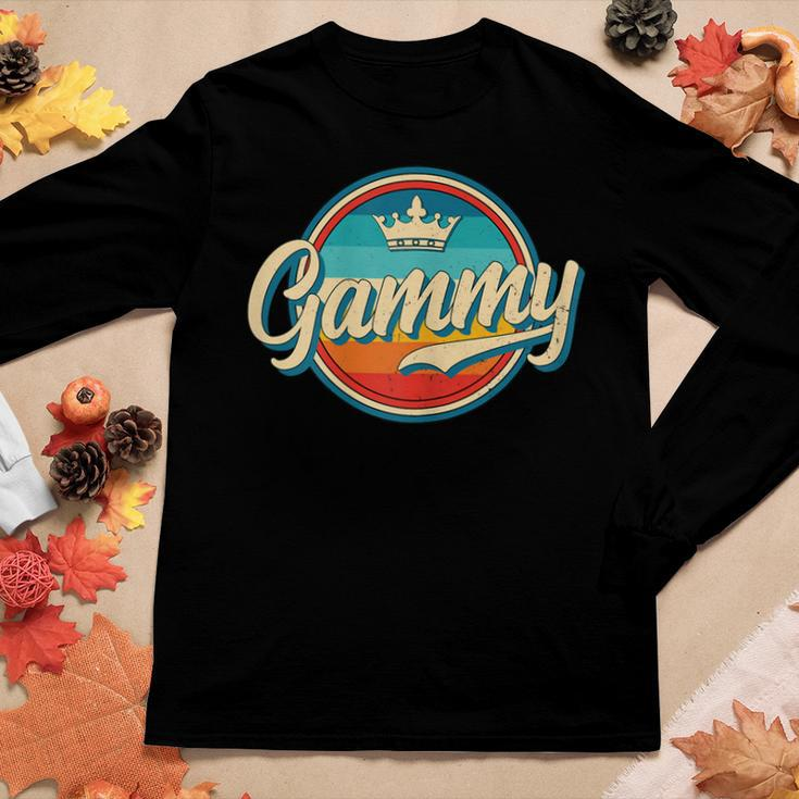 Womens Gammy Retro Name Funny Vintage Grandmother Gammy Women Graphic Long Sleeve T-shirt Funny Gifts