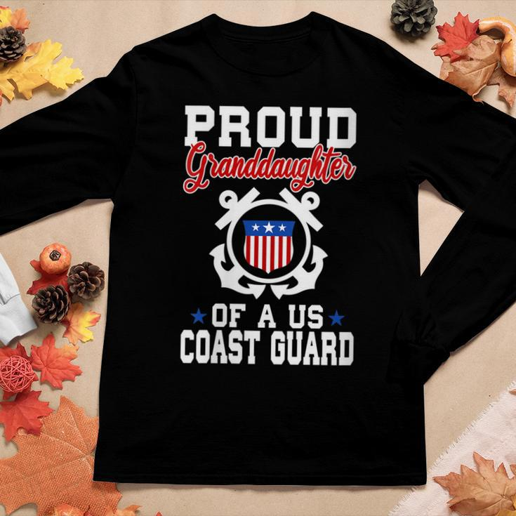 Womens Proud Us Coast Guard Granddaughter Women Graphic Long Sleeve T-shirt Funny Gifts