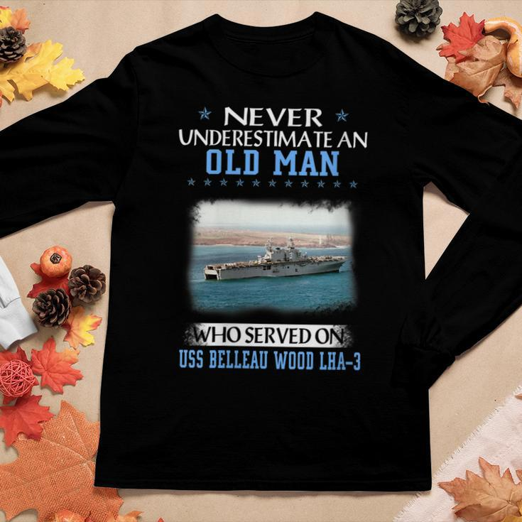Womens Uss Belleau Wood Lha-3 Veterans Day Father Day Women Graphic Long Sleeve T-shirt Funny Gifts
