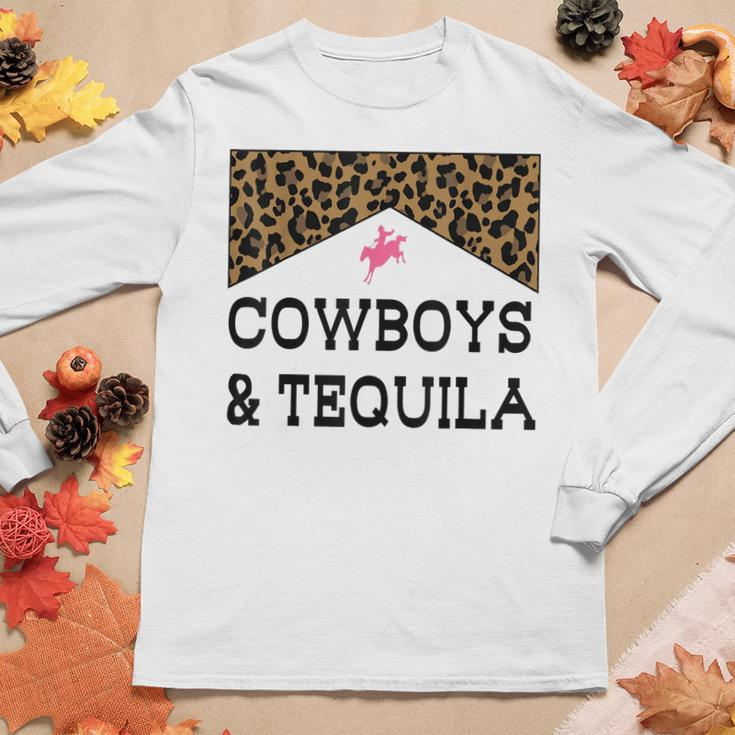 Cowboys And Tequila Western Tequila Drinking Lover Women Long Sleeve T-shirt Unique Gifts