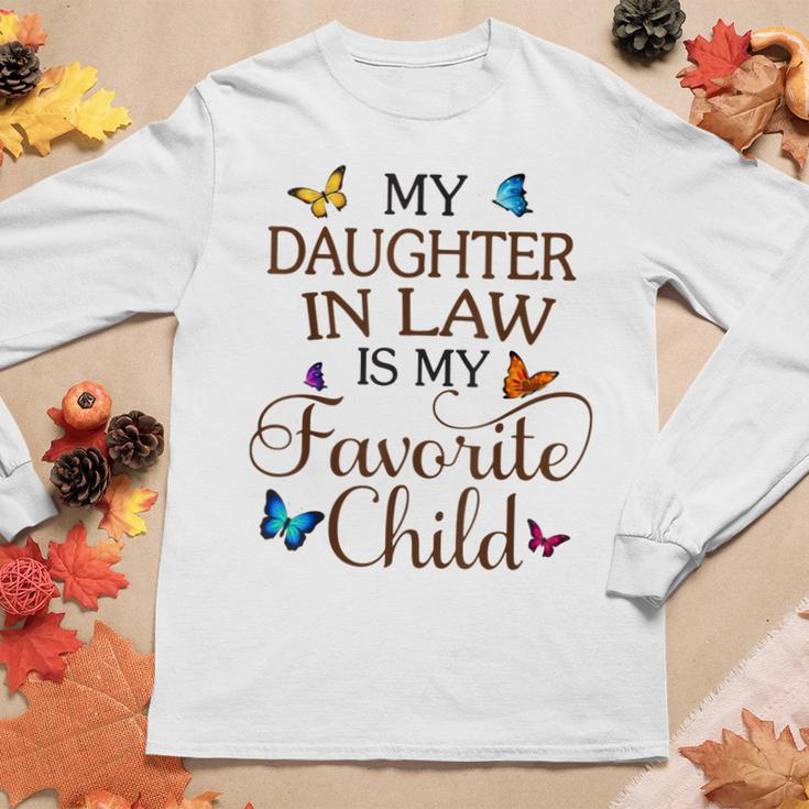My Daughter-In-Law Is My Favorite Child Butterfly Family Women Long Sleeve T-shirt Unique Gifts