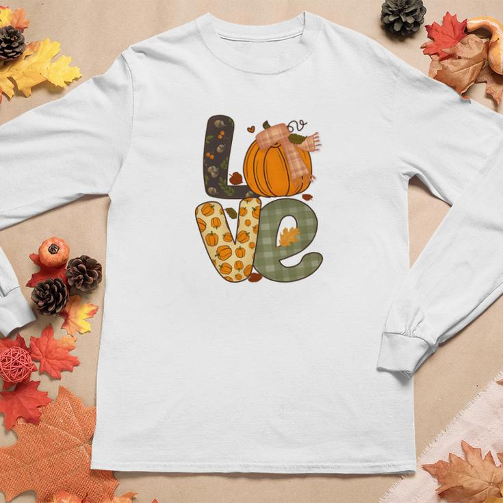 Fall Love Gift For Autumn Lovers Women Graphic Long Sleeve T-shirt Personalized Gifts