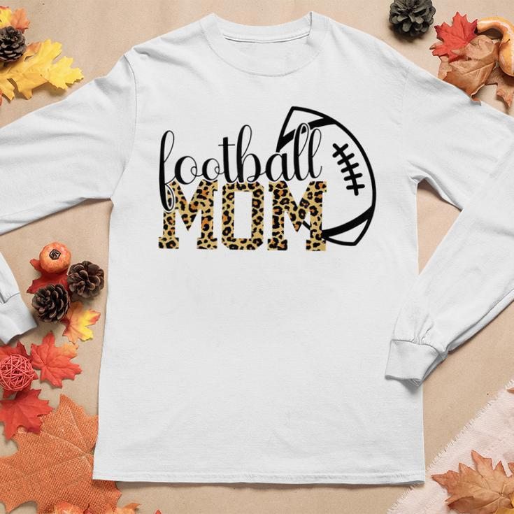 Football Mom Leopard Football Mama Game Day Football Womens Women Long Sleeve T-shirt Unique Gifts