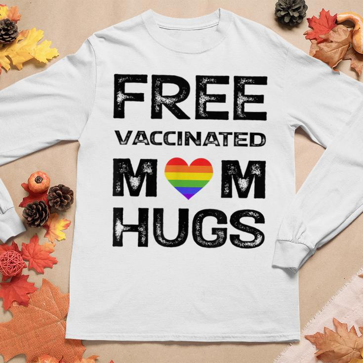 Gay Pride Lesbian Free Vaccinated Mom Hugs Lgbt Women Long Sleeve T-shirt Unique Gifts