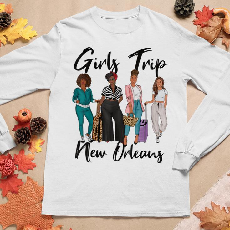 Girls Trip New Orleans For Melanin Afro Black Vacation Women Women Long Sleeve T-shirt Unique Gifts
