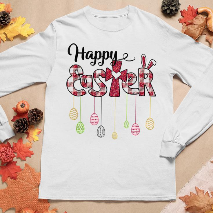 Happy Easter Day Christian Religious Jesus Cute Bunny Egg Women Graphic Long Sleeve T-shirt Funny Gifts