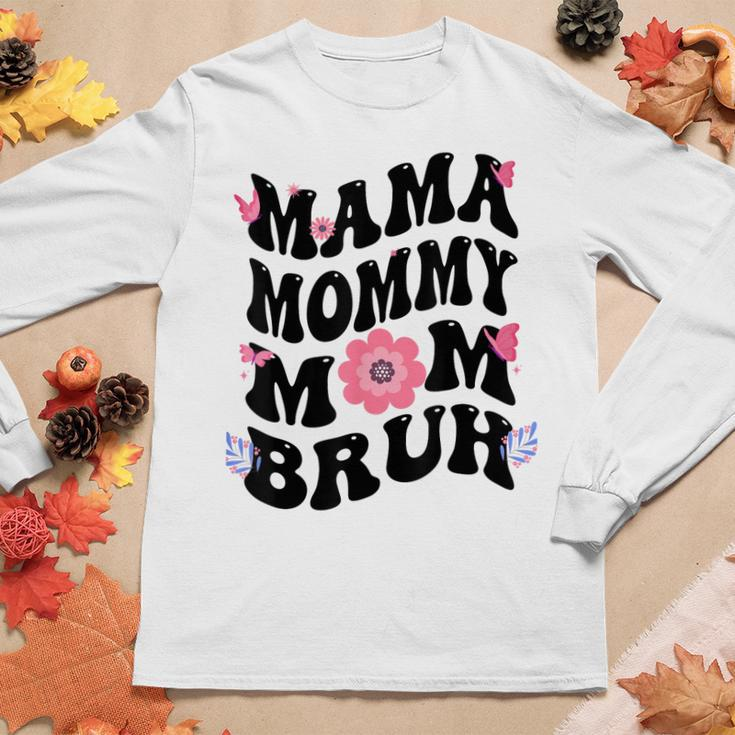 Mama Mommy Mom Bruh Groovy Vintage Mother Women Long Sleeve T-shirt Unique Gifts