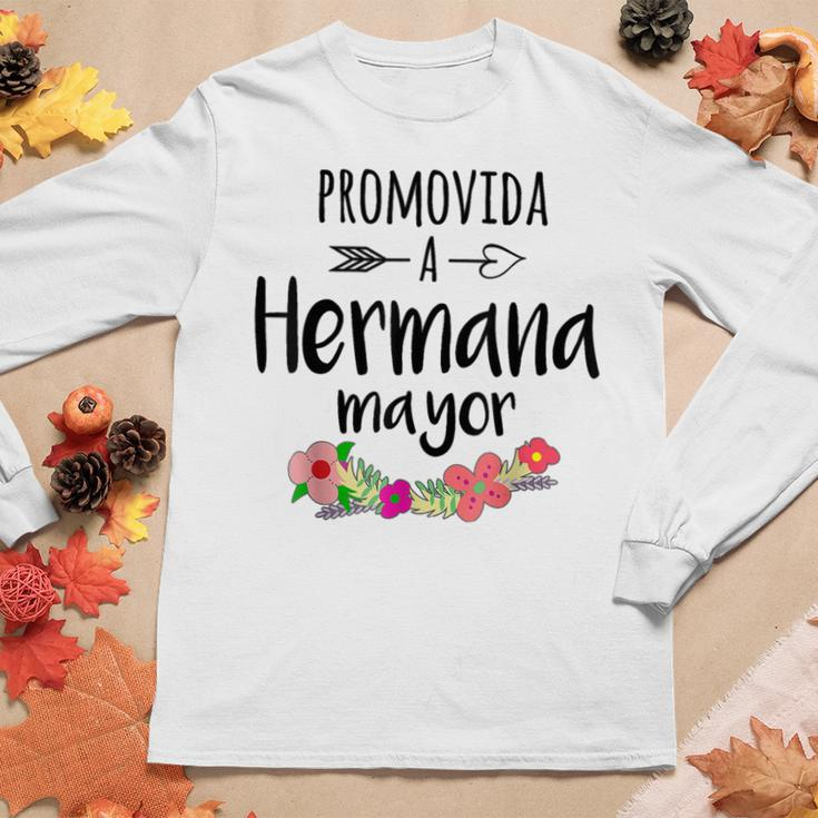Promovida A Hermana Mayor Spanish Baby Shower Older Sister Women Long Sleeve T-shirt Unique Gifts