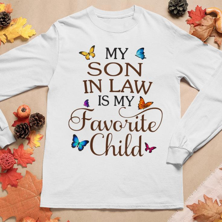 My Son-In-Law Is My Favorite Child Butterfly Family Women Long Sleeve T-shirt Unique Gifts