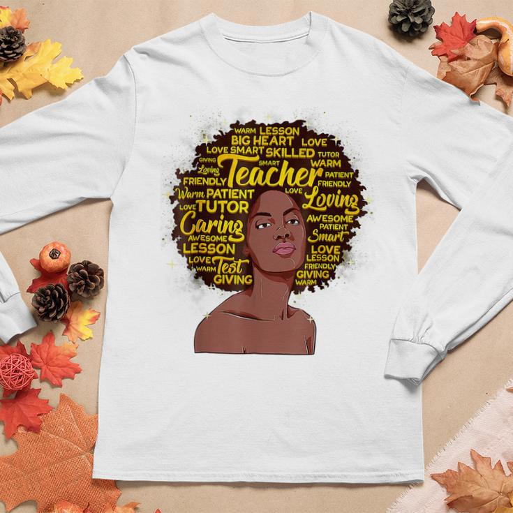 Teacher Black History Month African American Melanin Woman Women Graphic Long Sleeve T-shirt Funny Gifts