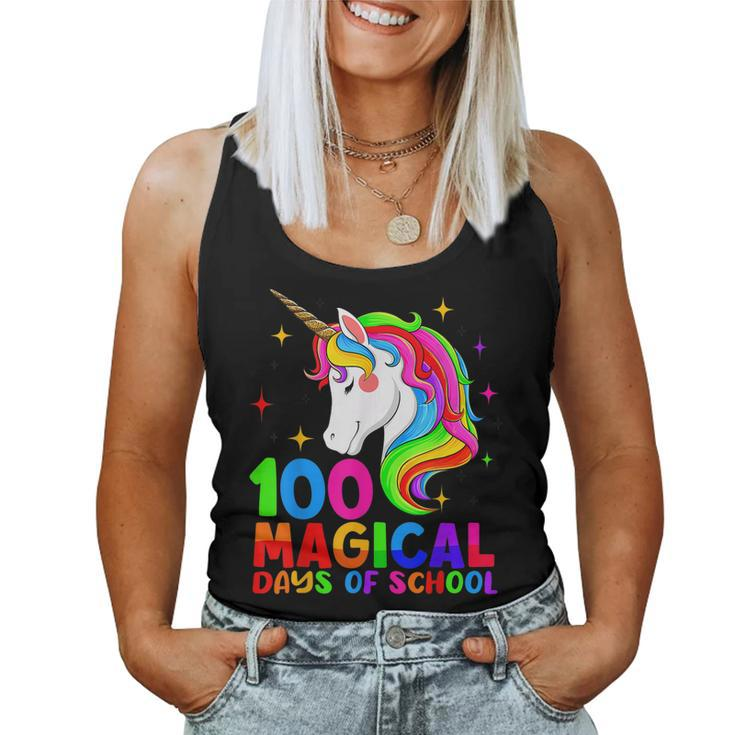 100 Magical Days Of School Unicorn Teacher Students Girls  Women Tank Top Basic Casual Daily Weekend Graphic