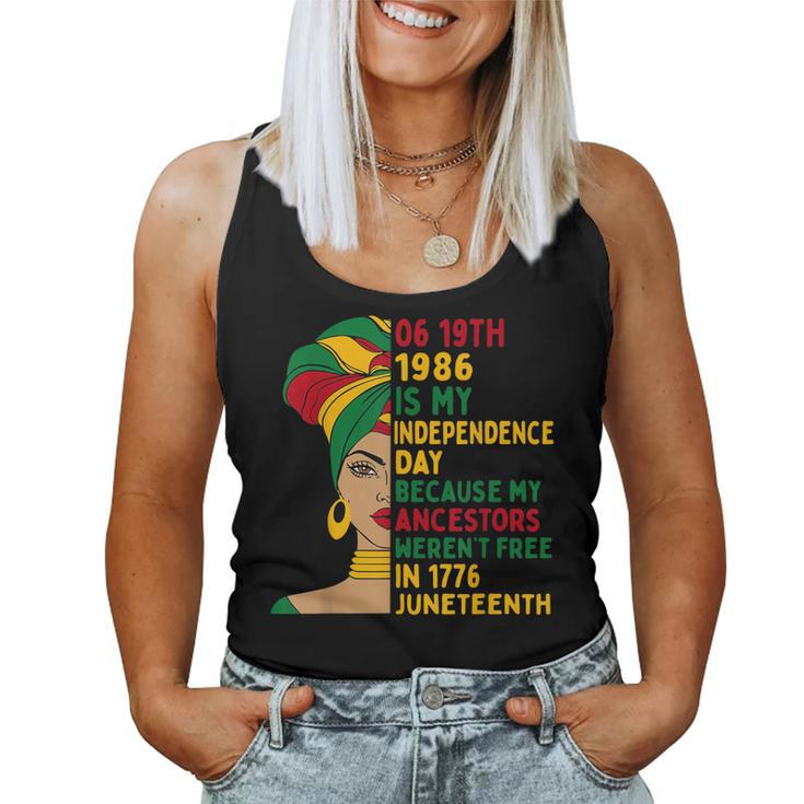 1986 Junenth Is My Independence Day Black African Womens Women Tank Top