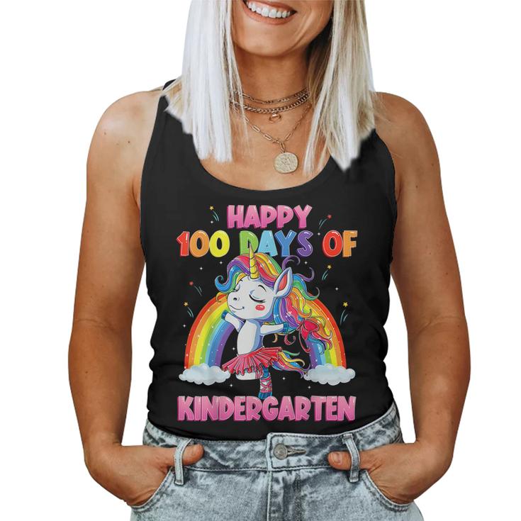 Unicorn Dancing Rainbow 100 Days Of Kindergarten Kids Girls  Women Tank Top Basic Casual Daily Weekend Graphic