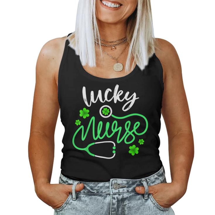 Lucky Nurse T  St Pattys Day Gift Shamrock Nurse  Women Tank Top Basic Casual Daily Weekend Graphic