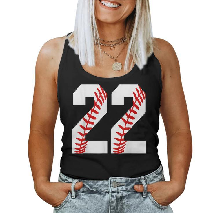 22 Baseball 22 Birthday Twenty-Two Baseball Mom Fan Jersey  Women Tank Top Basic Casual Daily Weekend Graphic