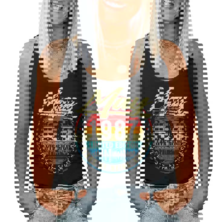 34Th Birthday Decorations May 1987 Men Women 34 Years Old Women Tank Top