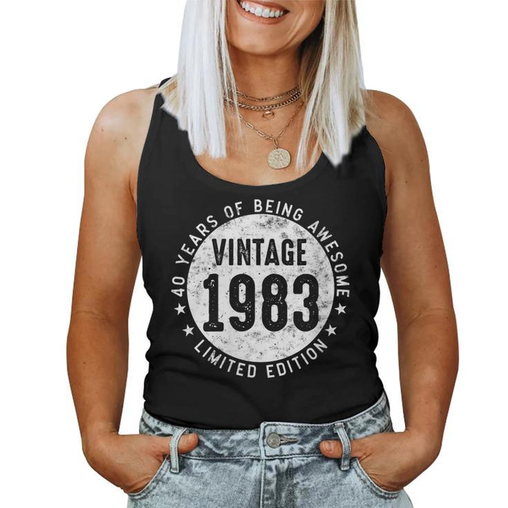 Womens 40 Year Old Vintage 1983 Limited Edition 40Th Birthday Women Tank Top