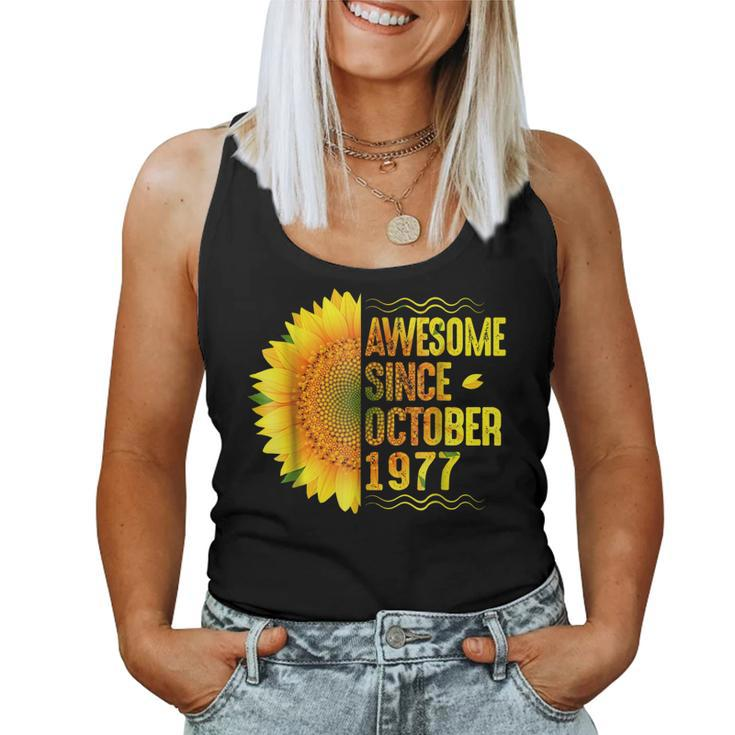 41St Birthday Sunflower Awesome Since October 1977 Tee Women Tank Top