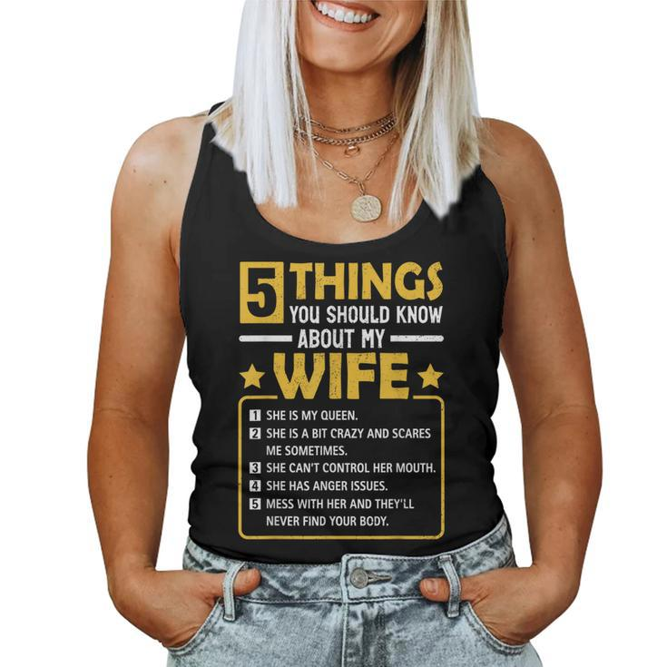 5 Things You Should Know About My Wife Mommy Women Tank Top