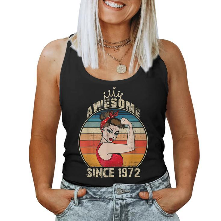 50 Year Old Awesome Since 1972 50Th Birthday  Women Girls  Women Tank Top Basic Casual Daily Weekend Graphic